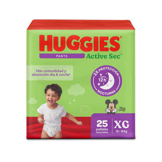Pantaloncitos Huggies Active Sec Etapa 4/XG 25 uds